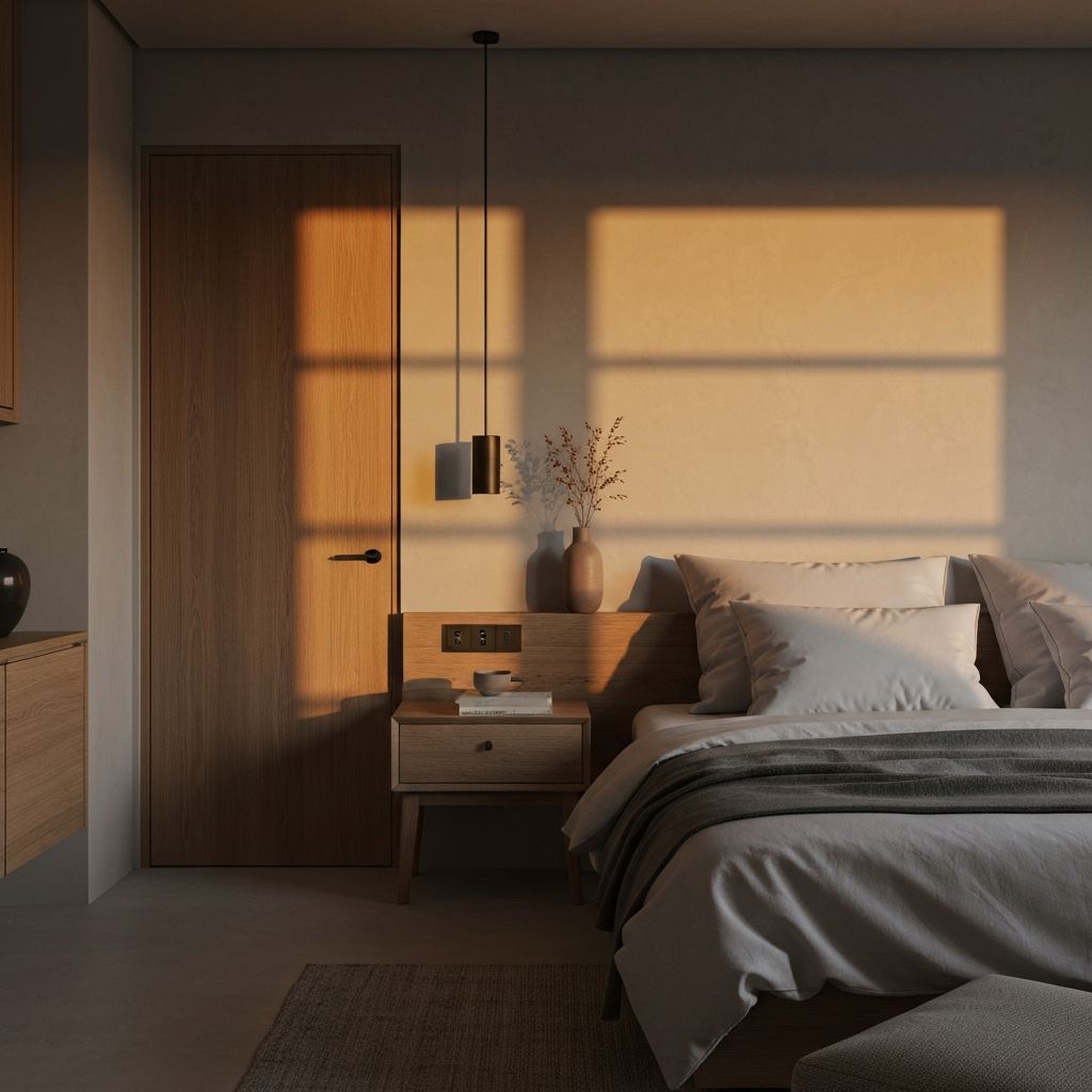 Теплое освещение в спальне